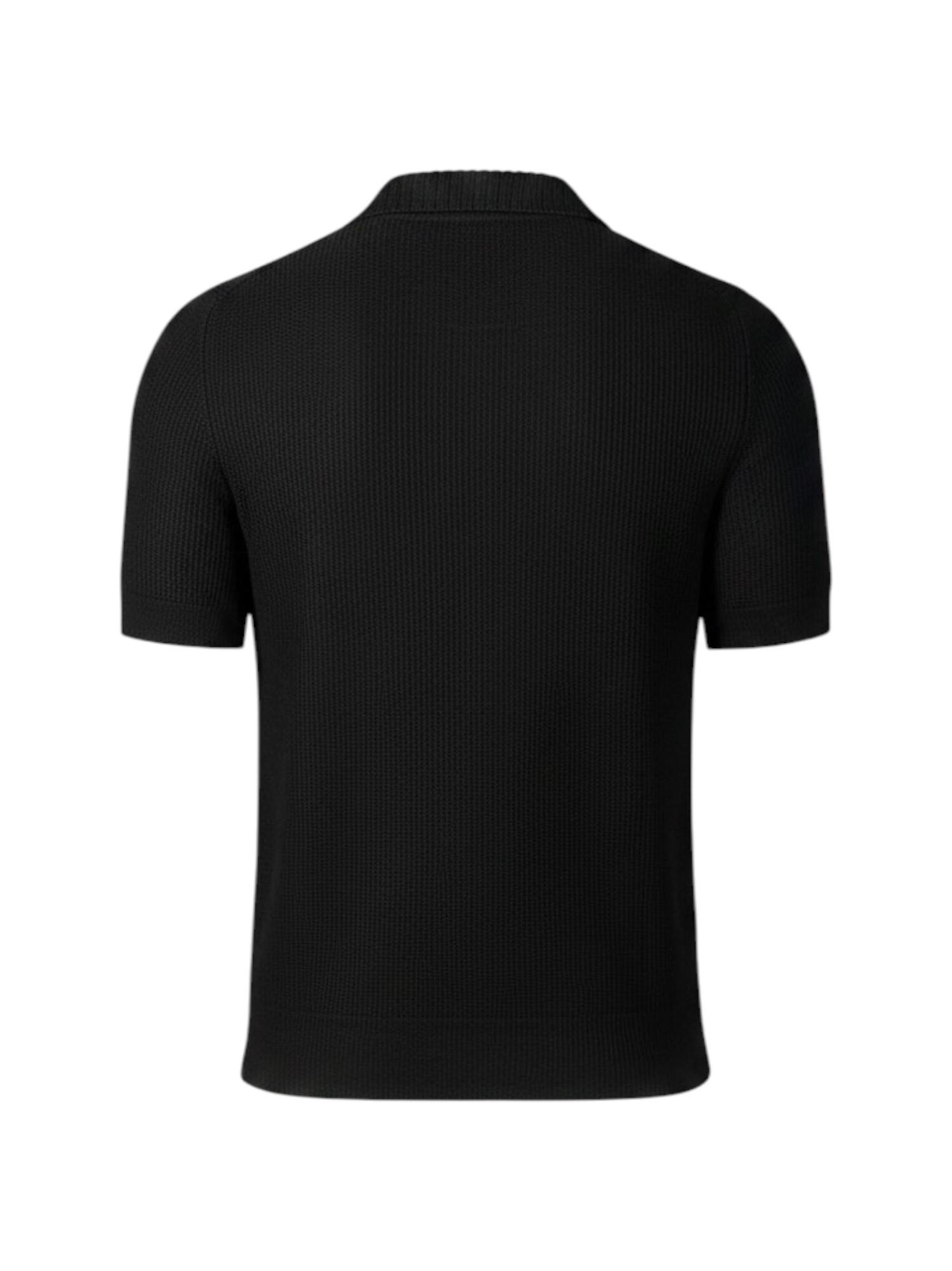 GRAN SASSO Polo GRAN SASSO uomo 2314018640 099 Skipper in maglia di lino e cotone a chicco riso Nero 2314018640 099