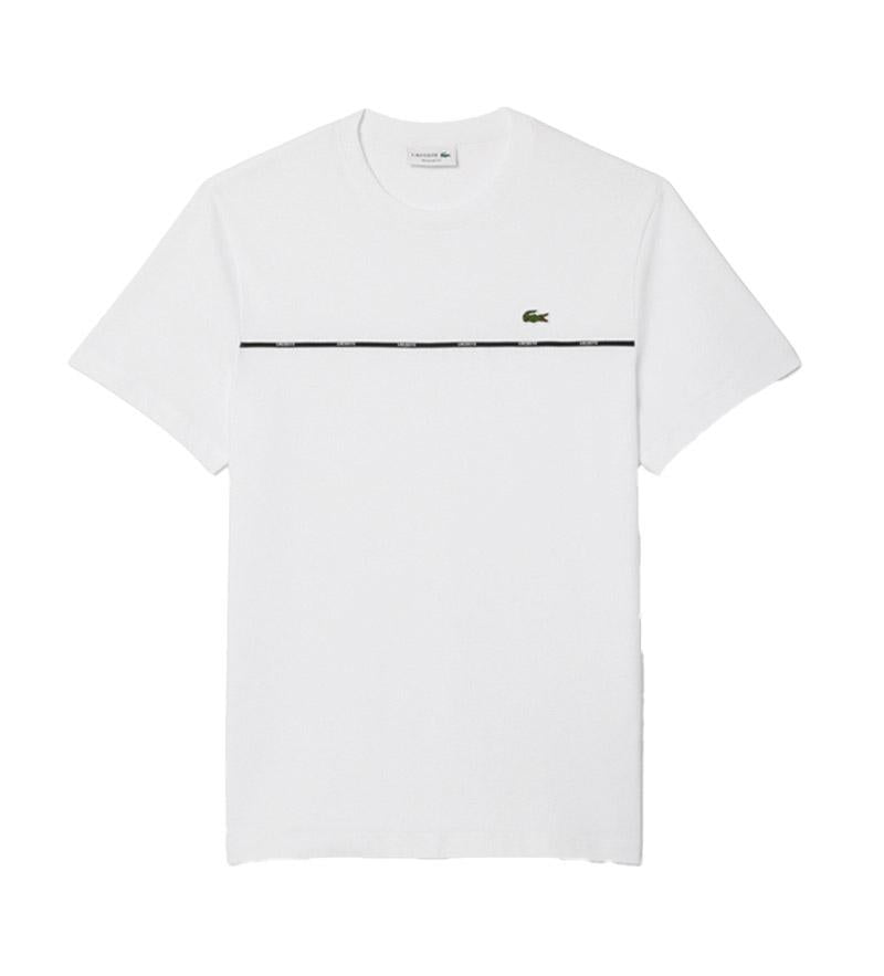 LACOSTE T-shirt Lacoste uomo TH9842 001 bianco con profilo logato TH9842 001