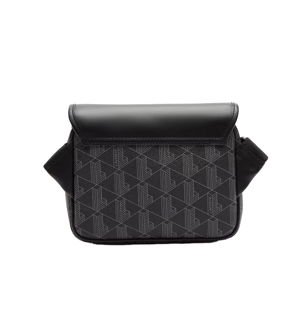 LACOSTE Borsa Lacoste uomo The Blend NH3787LX Nera tracolla regolabile patta con clip monogramma all over tasca interna NH3787LX H45