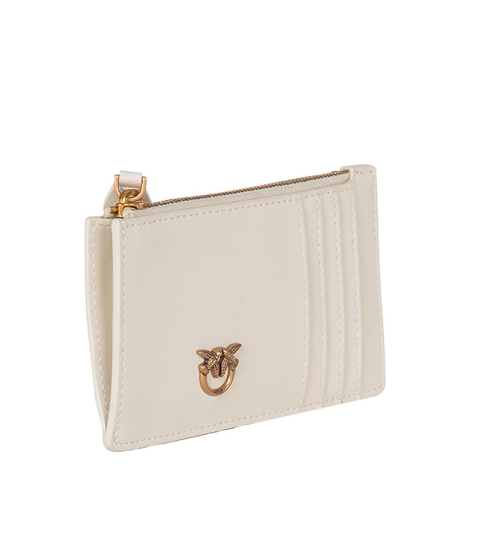 PINKO Portacarte Pinko donna Airone 100251 A1YB Beige pelle zip portamonete cotone logo 100251 A1YB Z14Q