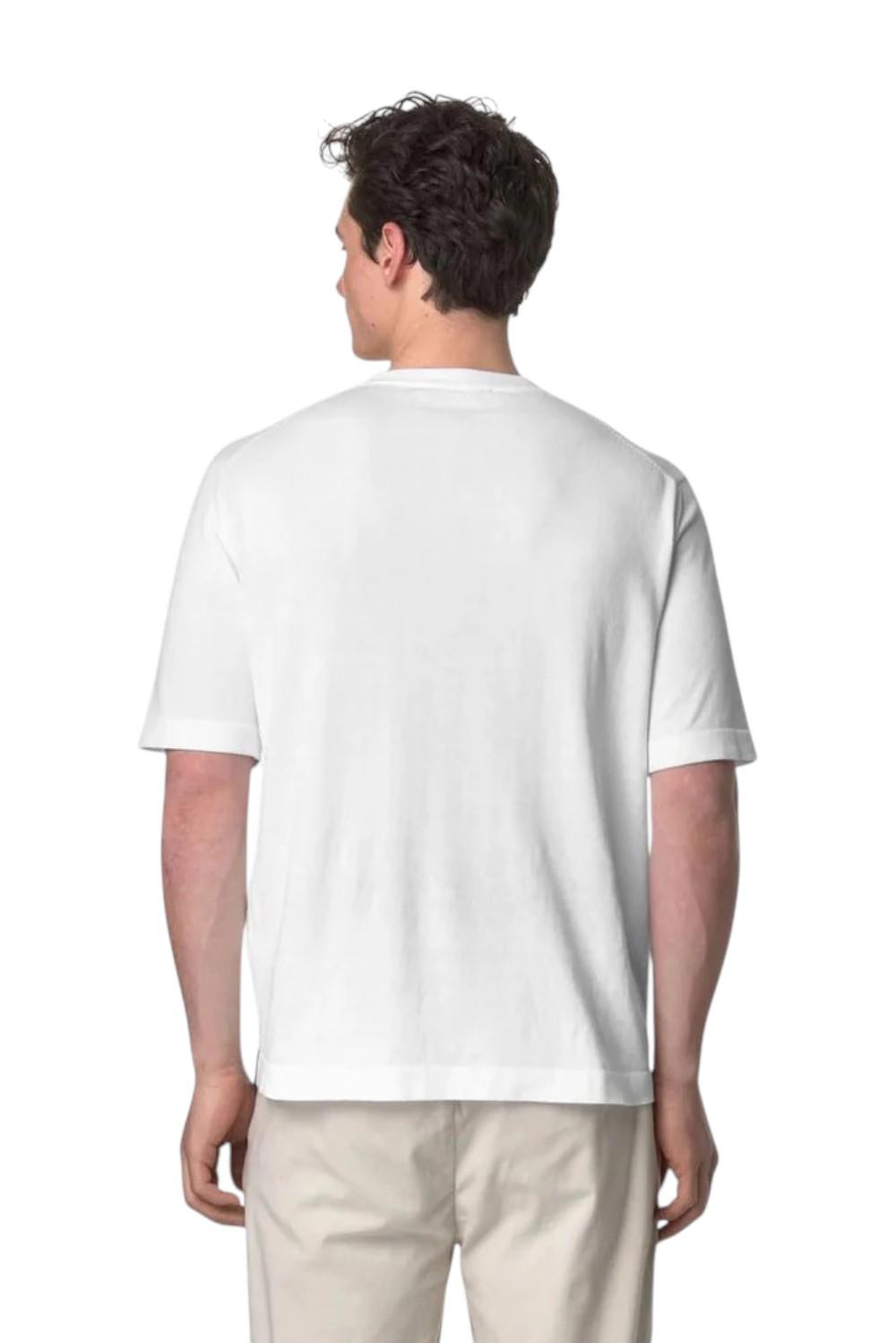 K-WAY T-shirt K-WAY uomo K4126SW 1 Combe in cotone rasato anti-pilling Bianco K4126SW 1