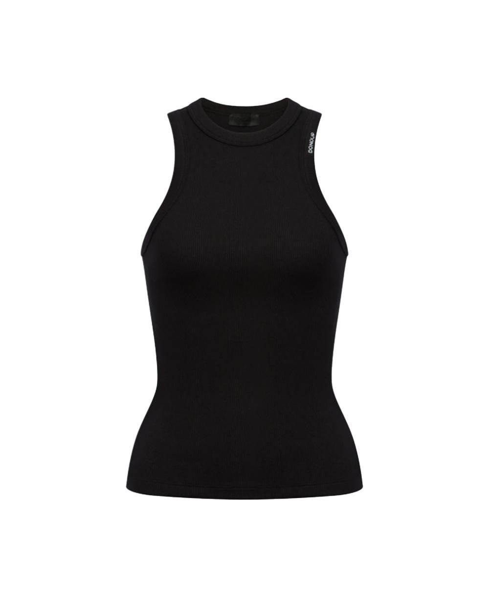 DONDUP Top DONDUP donna DS071JS0314D Nero giricollo slim logo scollo DS071JS0314D 999