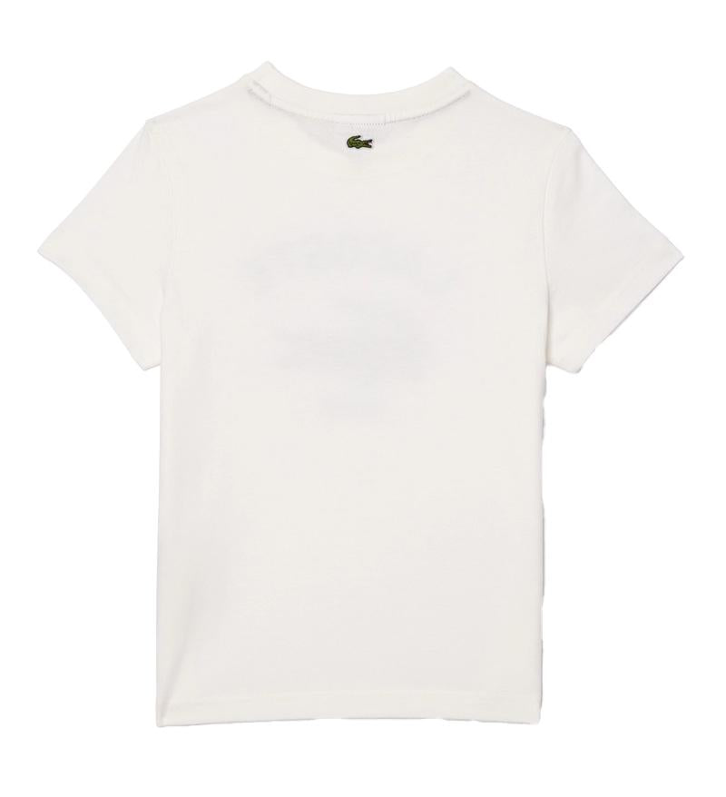 LACOSTE T-shirt Lacoste bambino TJ3003 70V bianca girocollo stampa TJ3003 70V