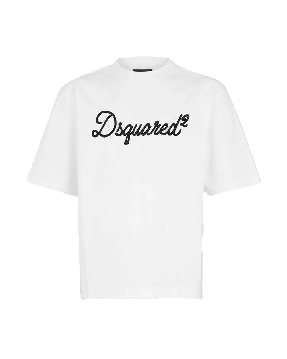 DSQUARED2 T-shirt DSQUARED2 uomo Loose Fit S74GD1524D20106 Bianca cotone loose fit girocollo logo S74GD1524D20106 100