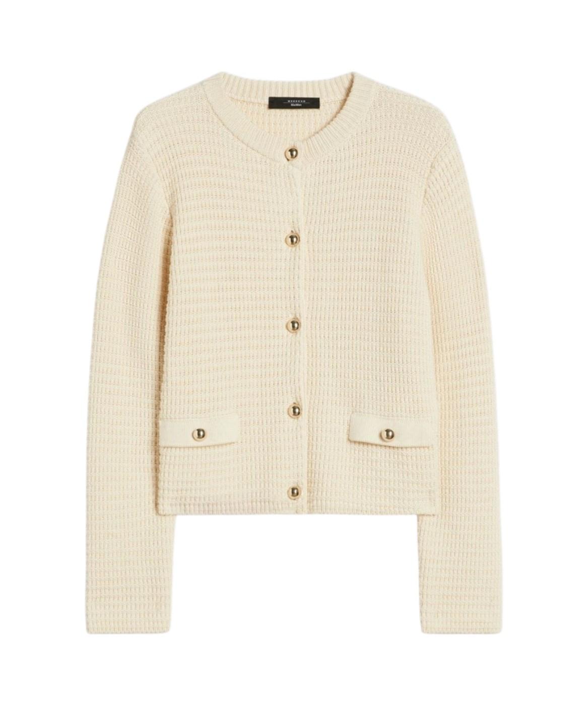WEEKEND Cardigan Weekend donna 2615341041600 001 Vodka crop in cotone Ecru<BR/> 2615341041600 001