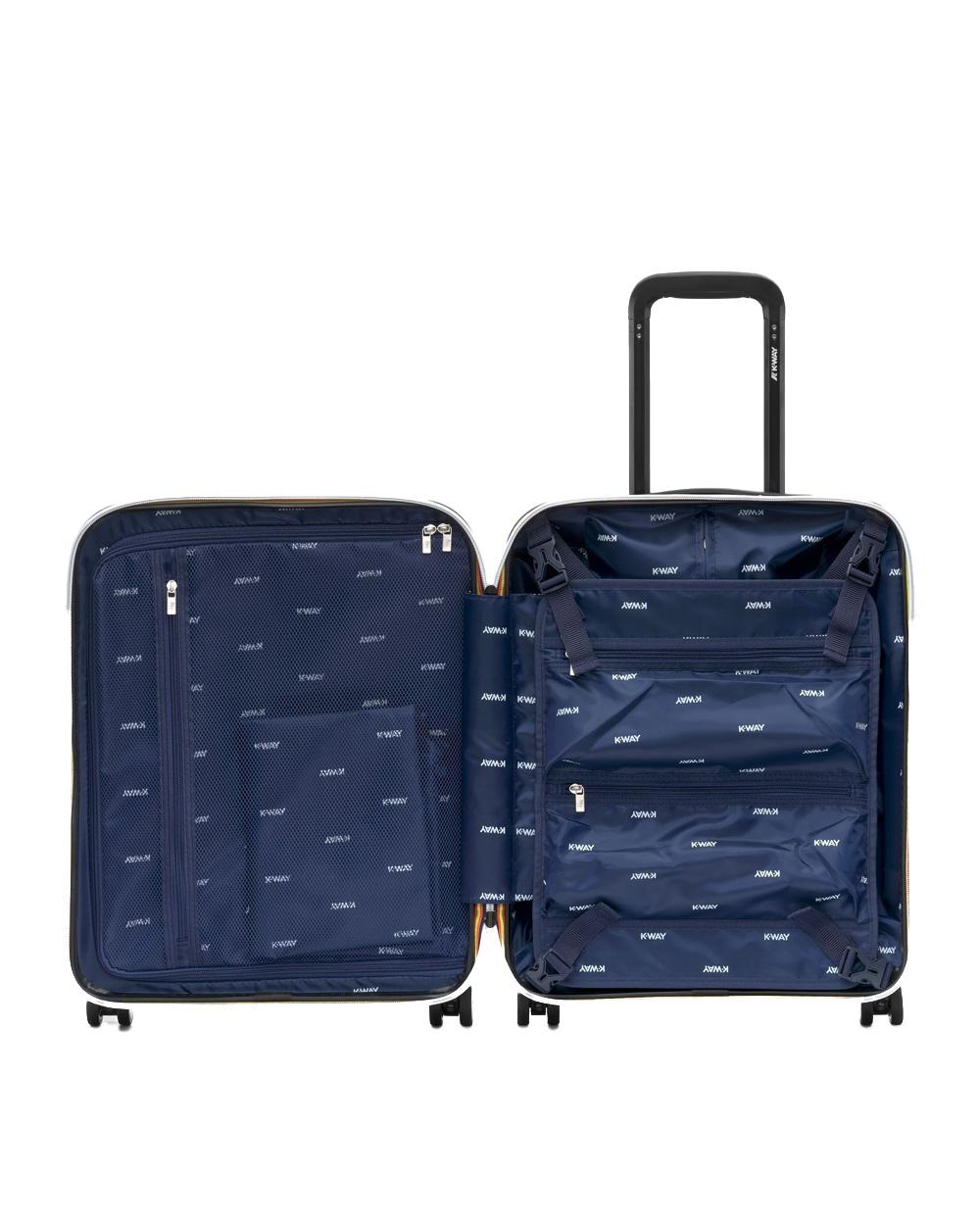 K-WAY Trolley K-WAY unisex K4125ZW EUDOXIE LOGO Grigio rigido tasca ruote girevoli K4125ZW 08Y