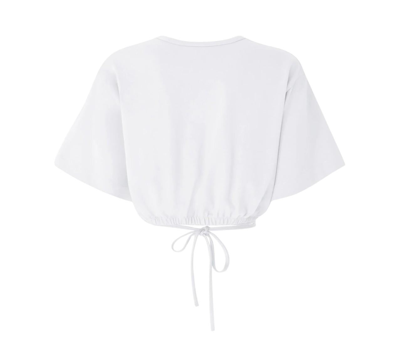 PINKO T-shirt Pinko donna 106912A2W6 C00 Ariano cropped con laccio Bianco <BR/> 106907A3AR Z04