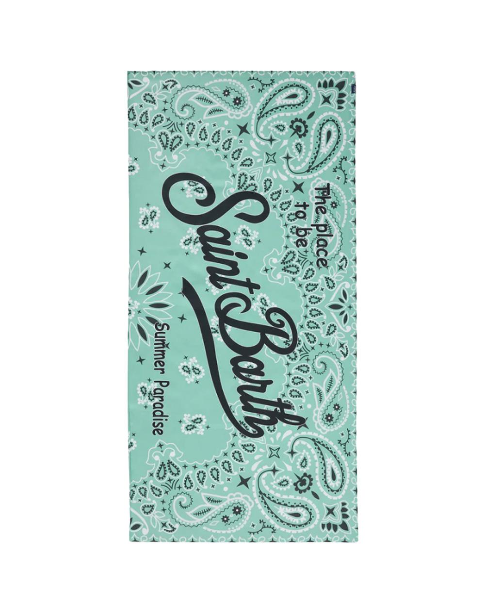 MC2 SAINT BARTH Telo mare MC2 SAINT BARTH unisex Bandana Round AID000101094L Verde bandana all over logo stampato AID000101094L 53