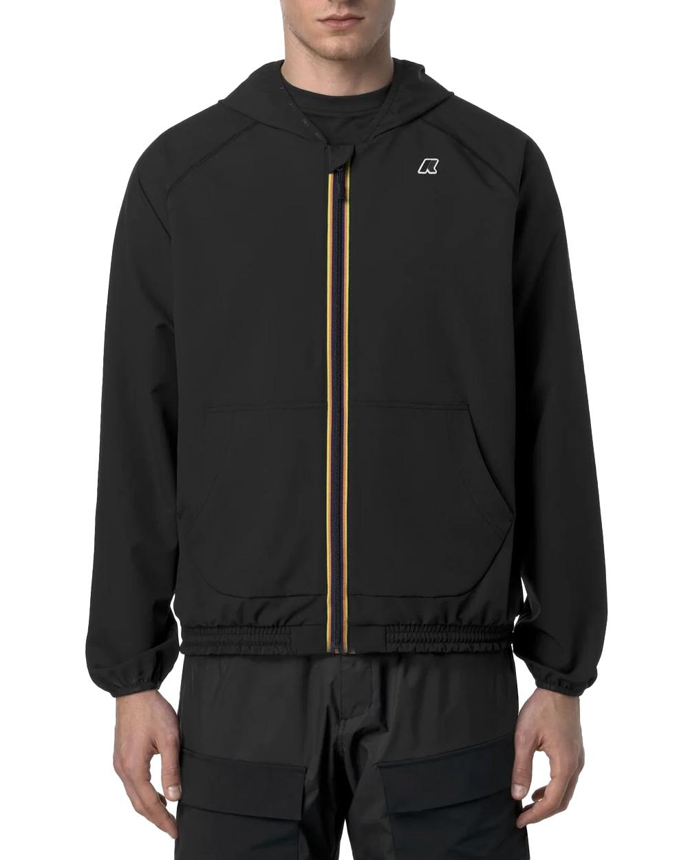 K-WAY Giubbino K-WAY uomo K8138RW SIA Nero cappuccio zip tasca logo poliestere K8138RW USY