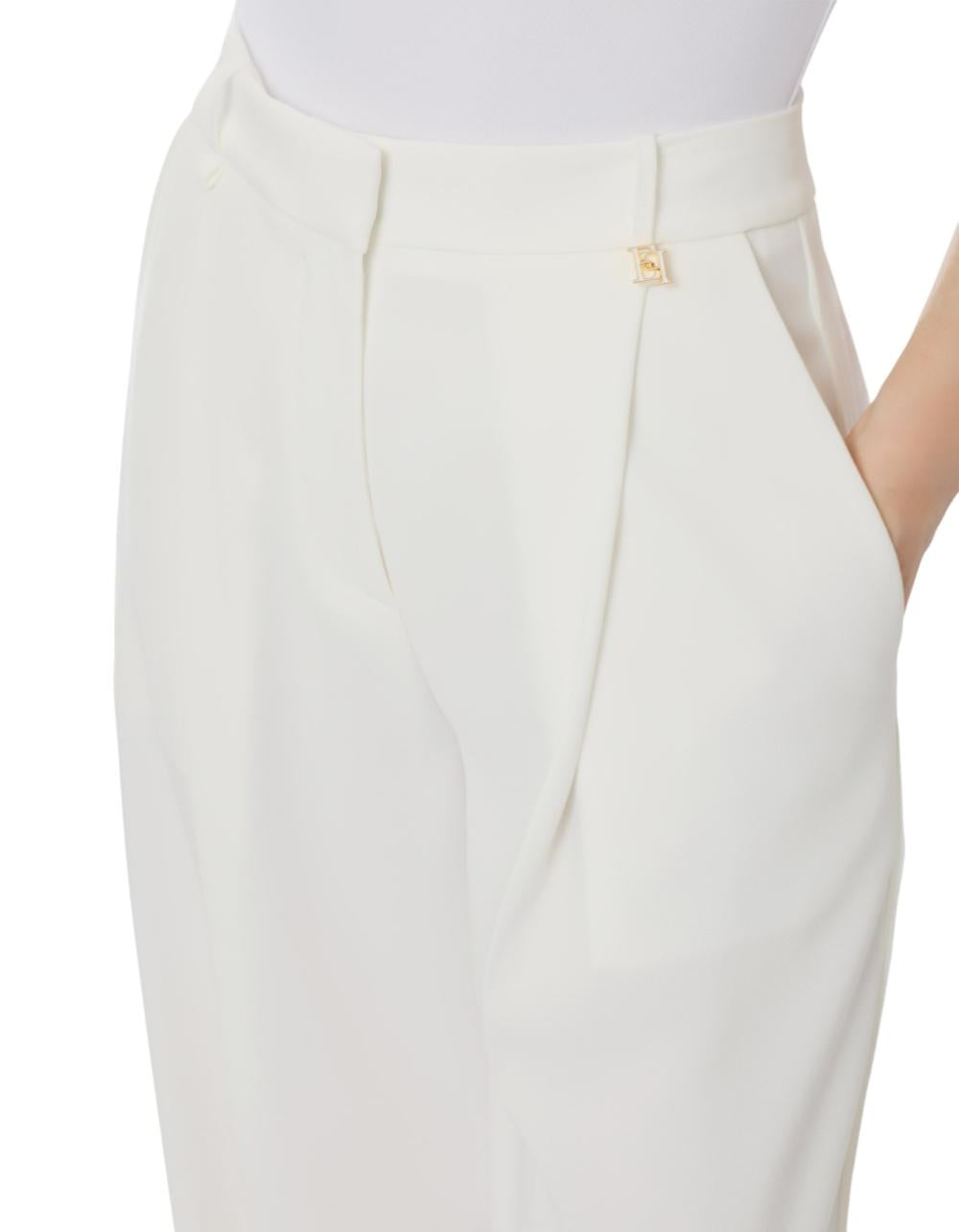 ELISABETTA FRANCHI Pantalone Elisabetta Franchi donna PA16761E2360 Essential Collection Avorio<BR/> PA16761E2 360