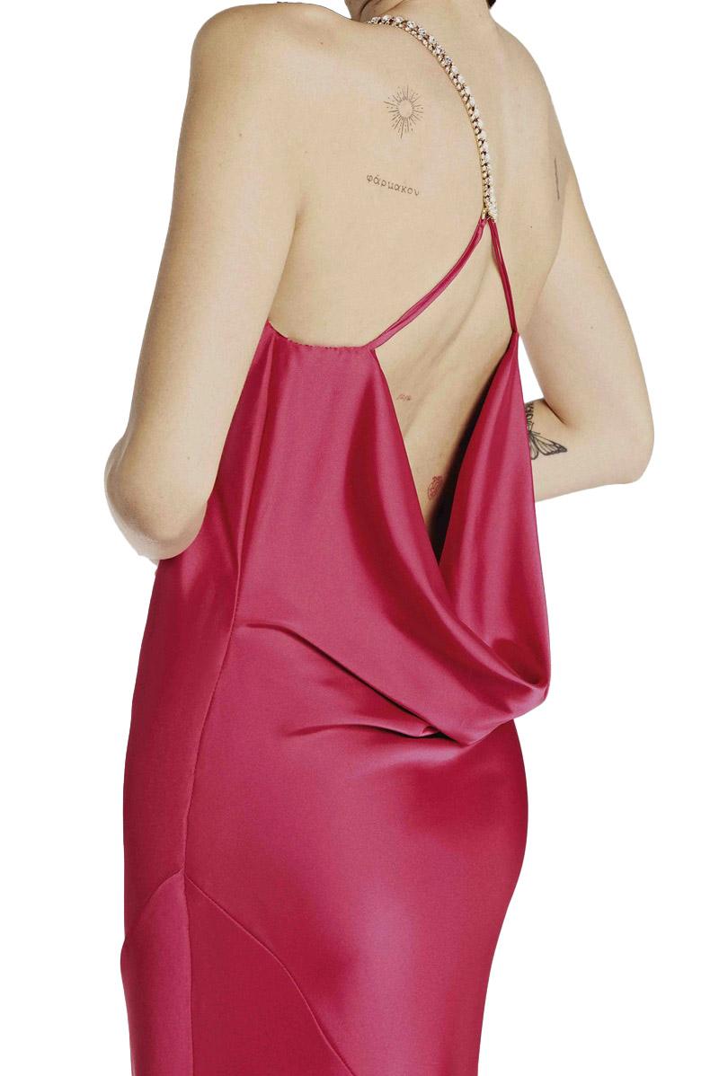 ALESSANDRO LEGORA Abito Alessandro Legora donna AT16612 ciliegia lungo monospalla gioiello AT166 12
