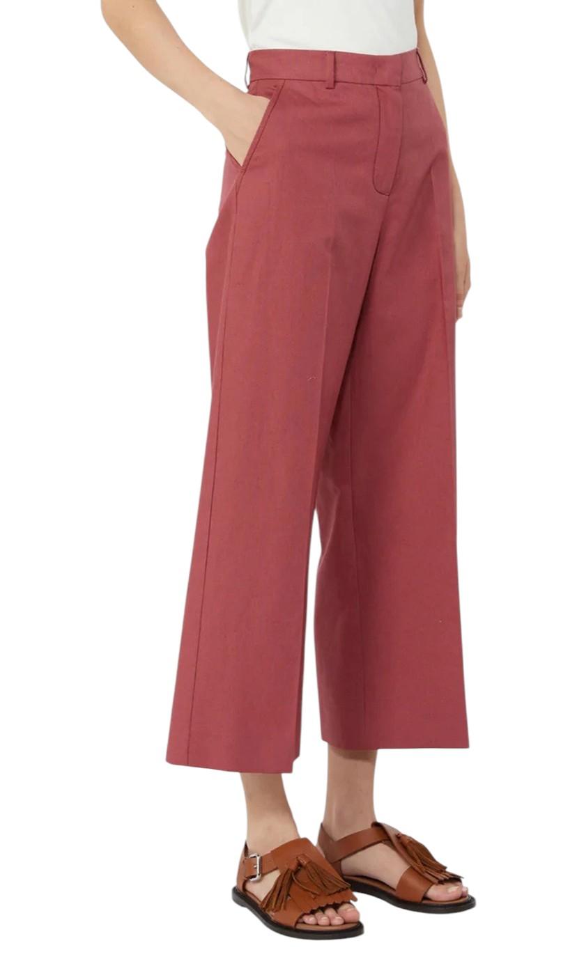 WEEKEND Pantalone Weekend 2615131052600 021 Zircone taglio cropped Ciliegia <BR/> 2615131052600 021