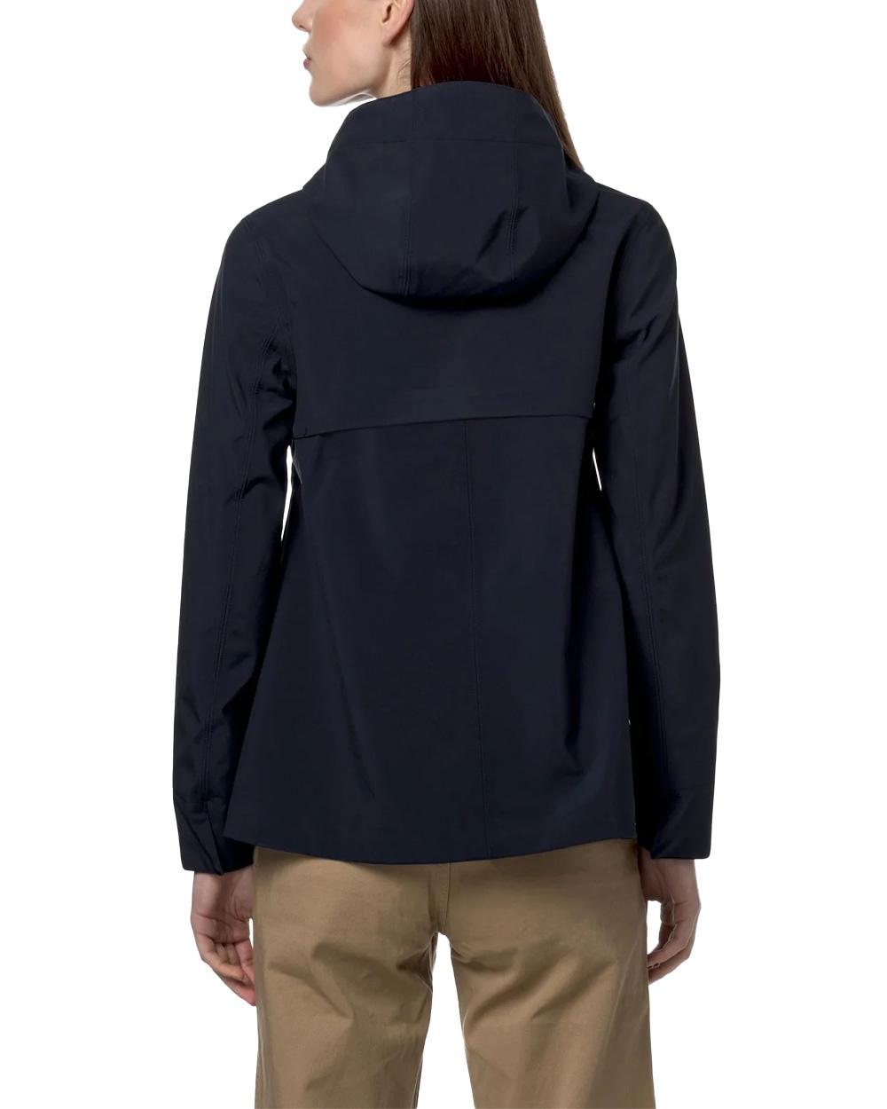 K-WAY Giubbino K-WAY donna K3137GW MADALINA BONDED JERSEY Blu poliestere cappuccio zip tasche linea svasata fitting regolare K3137GW K89