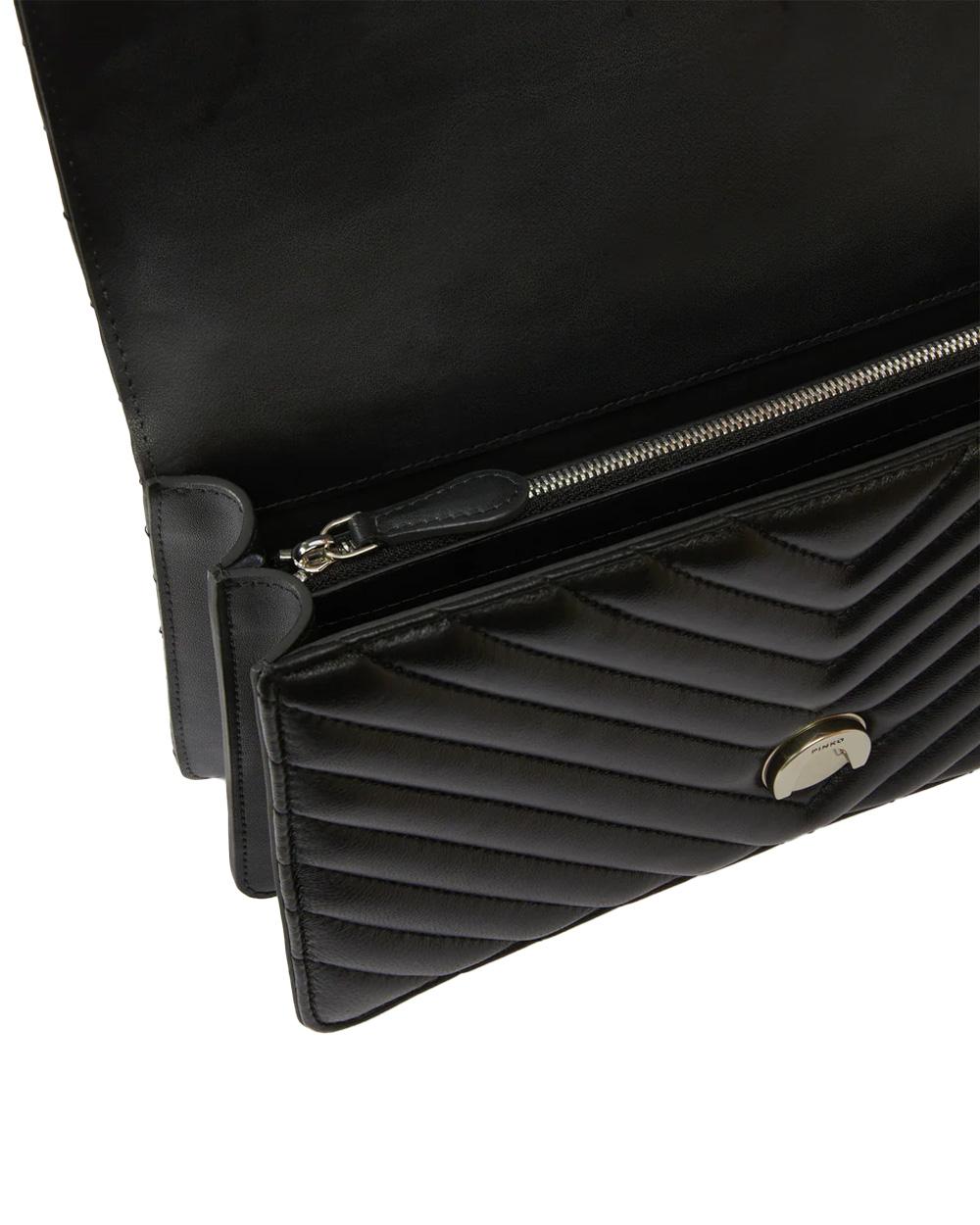 PINKO Borsa PINKO donna LOVE ONE CLASSIC DC 100941A0GK Nera argento pelle tracolla nappa trapuntata 100941A0GK Z99O