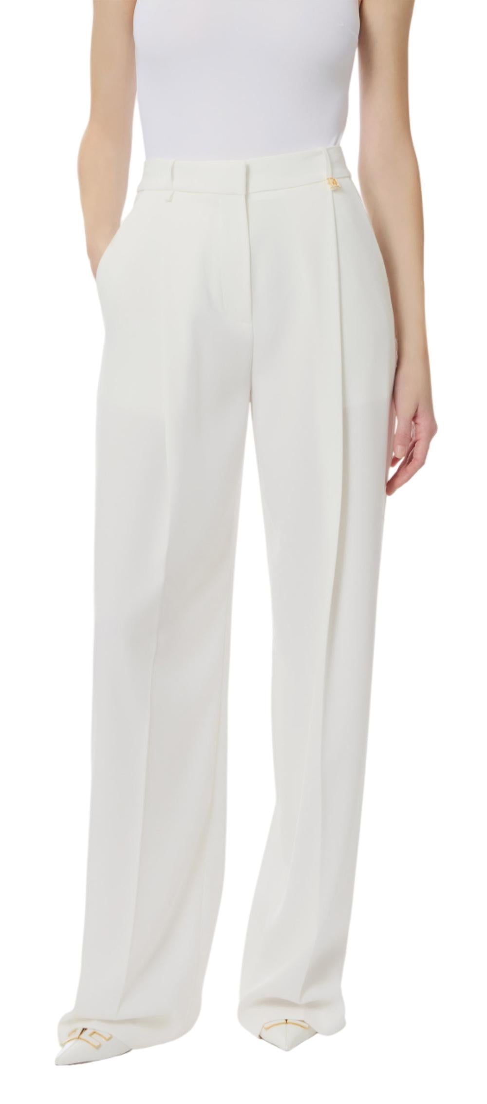 ELISABETTA FRANCHI Pantalone Elisabetta Franchi donna PA16761E2360 Essential Collection Avorio<BR/> PA16761E2 360