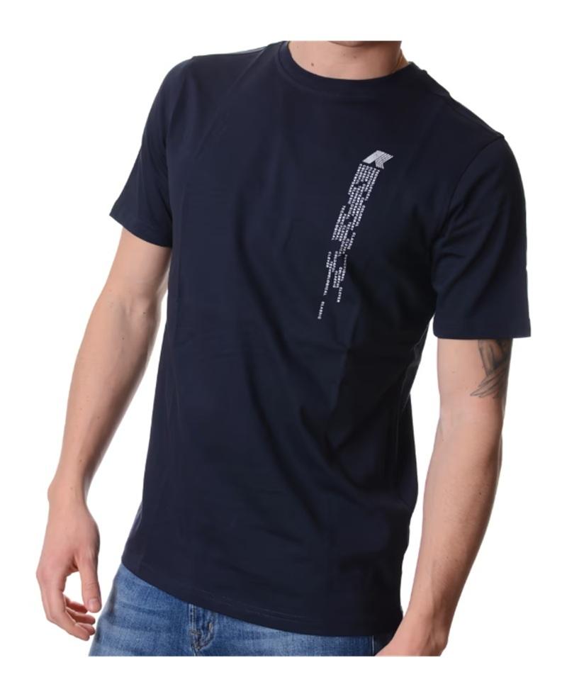 K-WAY T-shirt K-Way Odom Digital Rain uomo K3138MW Blu manica corta girocollo stampa K3138MW K89