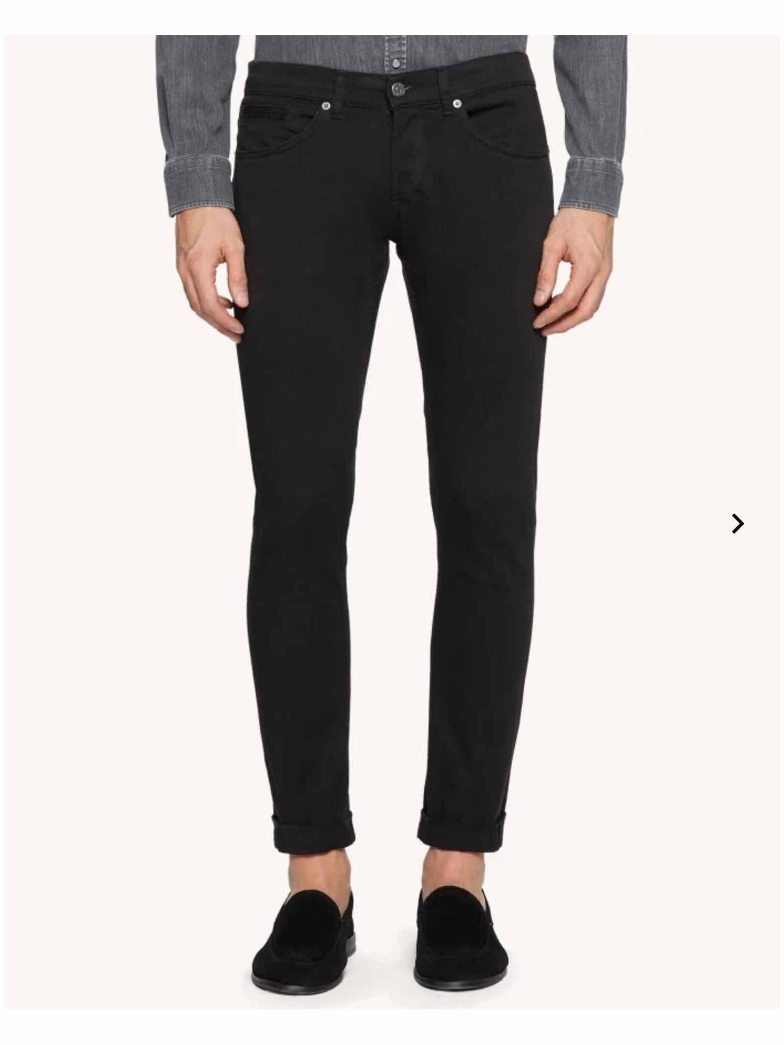 DONDUP Jeans DONDUP uomo GEORGE UP232BS0030PTD Nero cinque tasche vita bassa logo<BR/> UP232BS0030PTD 999