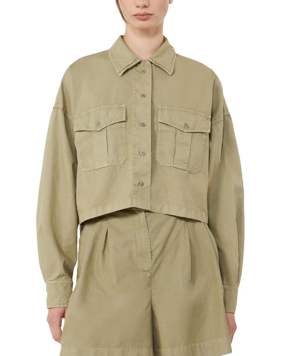 WEEKEND Camicia WEEKEND donna ACCENNI 2615111092600 Verde boxy cotone tasche fondo dritto 2615111092600 003