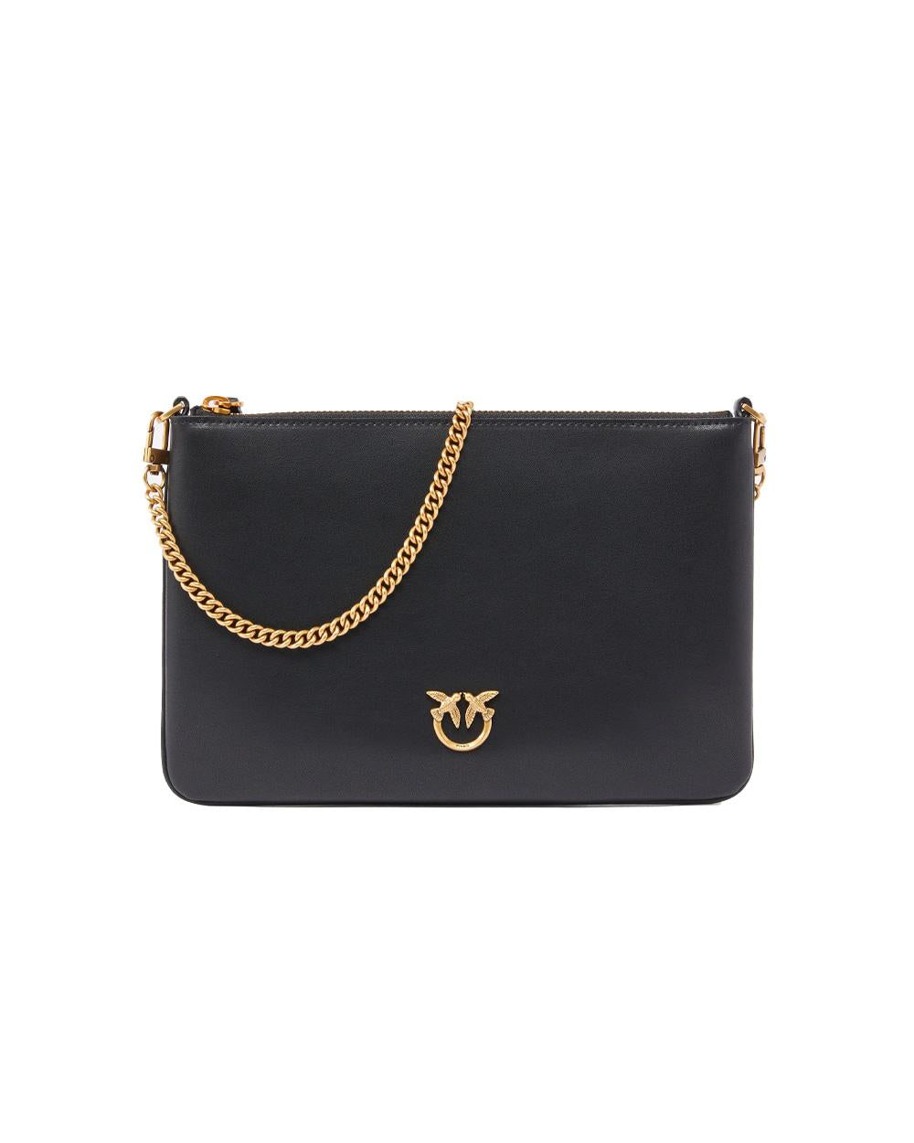 PINKO Borsa PINKO donna FLAT CLASSIC 100455A0F1 Nera chiusura zip pelle tracolla 100455A0F1 Z99Q