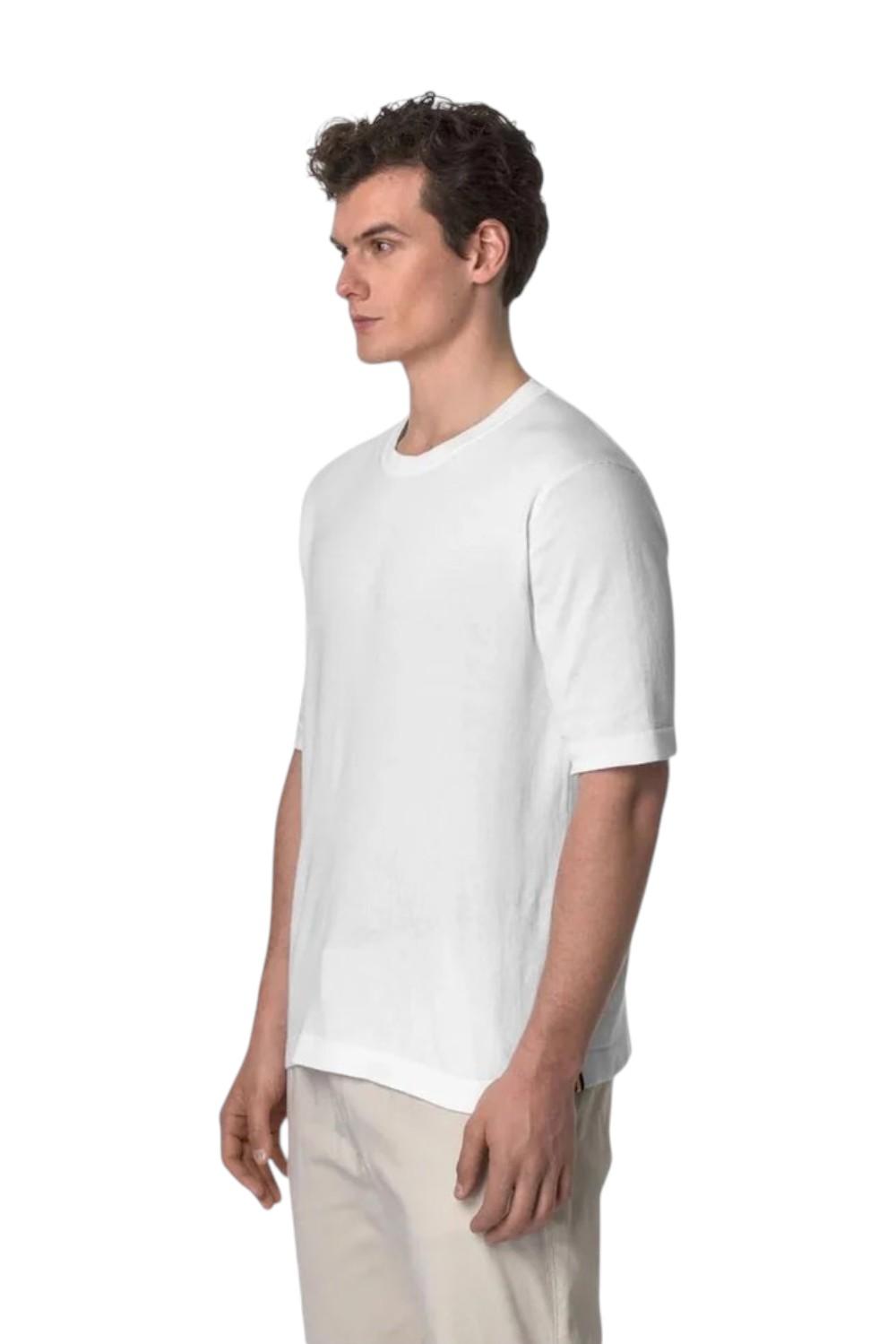 K-WAY T-shirt K-WAY uomo K4126SW 1 Combe in cotone rasato anti-pilling Bianco K4126SW 1