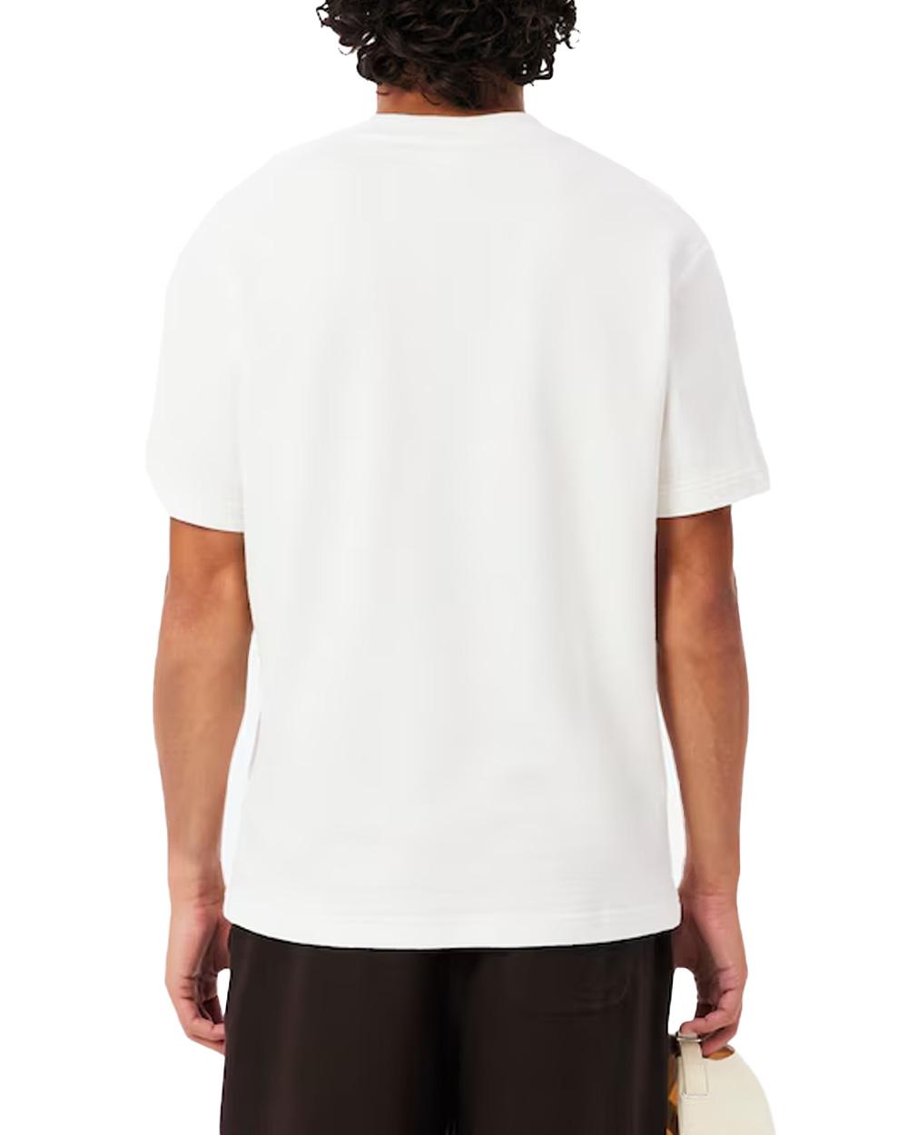 LACOSTE T-shirt LACOSTE uomo TH1979 Bianca crepe cotone classic fit collo a coste TH1979 70V