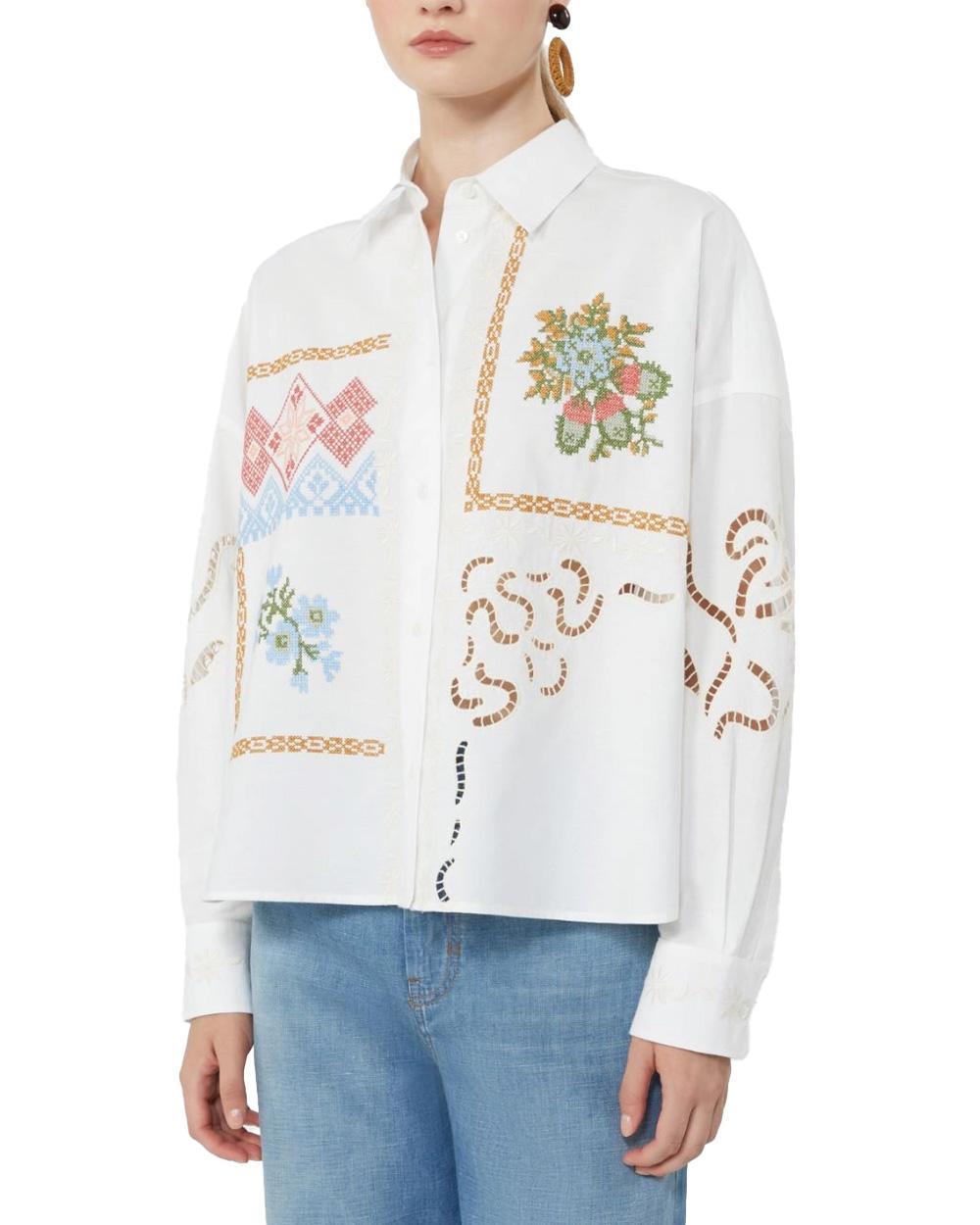 WEEKEND Camicia WEEKEND donna FONTE 2615111022600 Bianca boxy popeline cotone bottoni fondo stondato 2615111022600 001