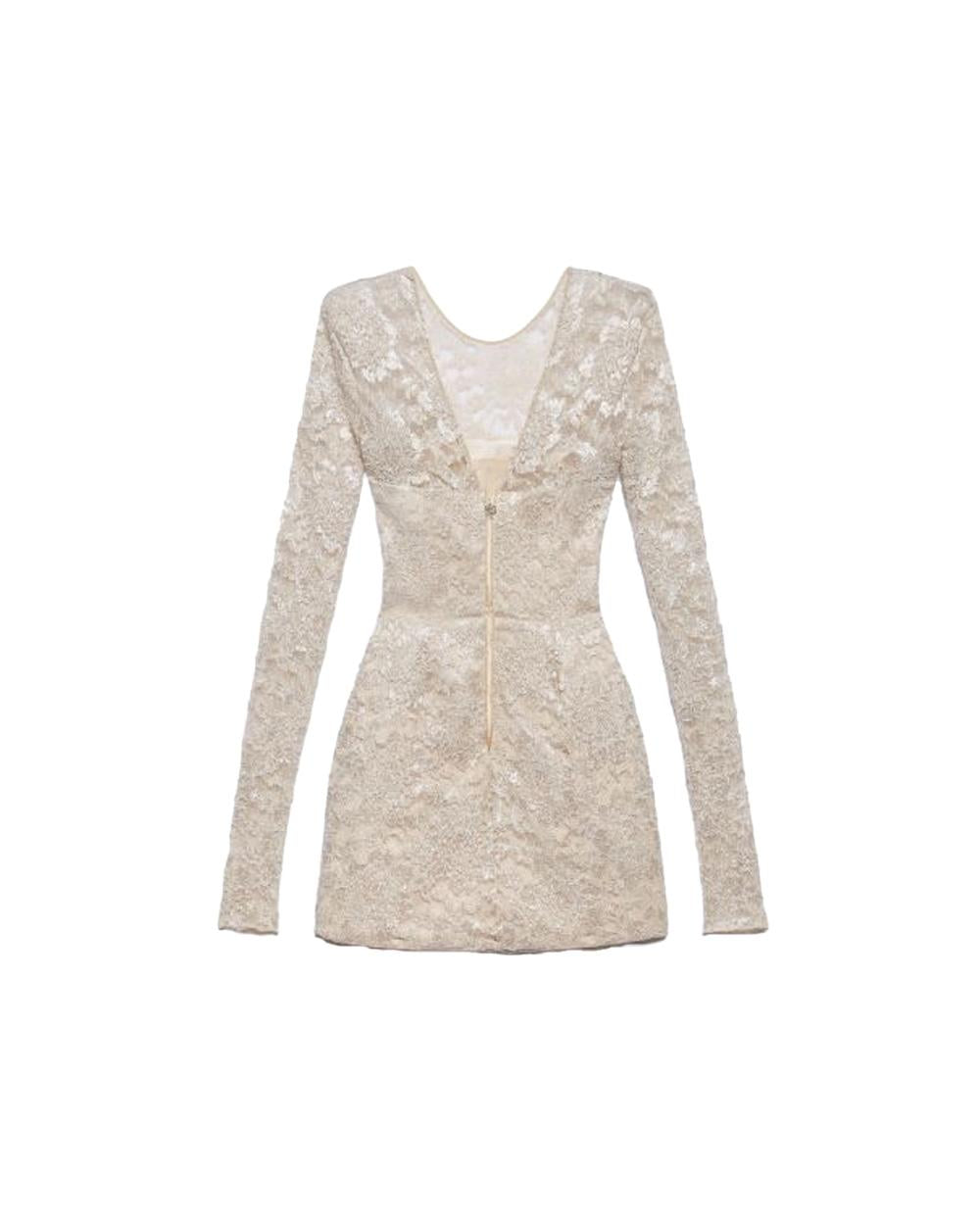 ANIYE BY Abito ANIYE BY LOLA donna 185119 Panna pizzo maniche lunghe scollo a v gonna<BR/> 185119 02495