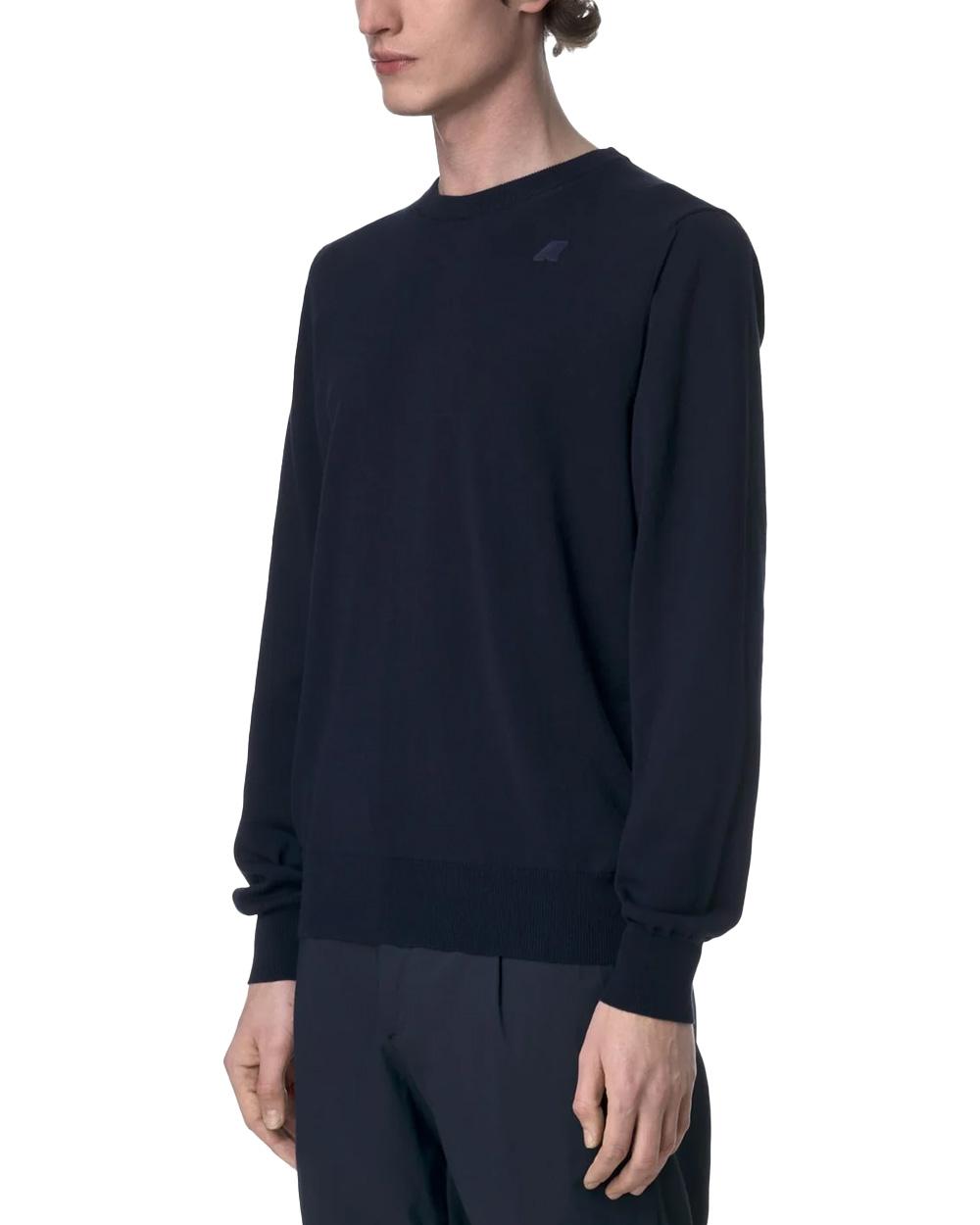 K-WAY Maglia K-WAY uomo K4122YW SEBASTIEN COTTON PS Blu rasata cotone girocollo logo K4122YW K89
