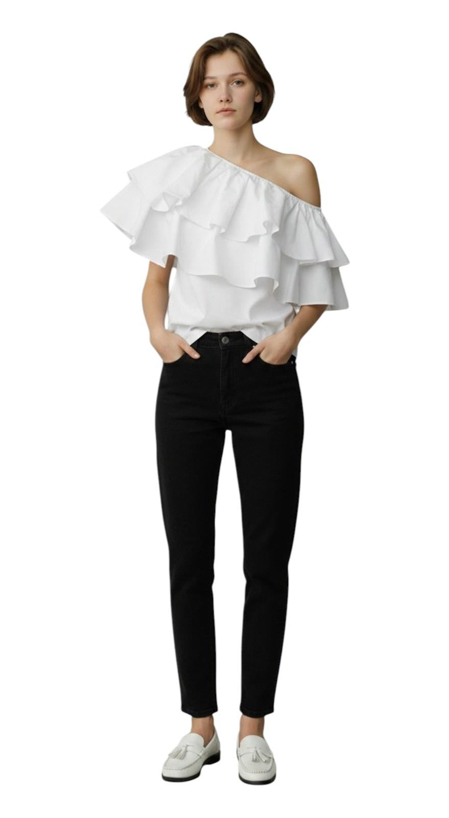 STUDIO Top Studio donna 2616941014600 001 Orca couture in jersey di cotone Bianco<BR/> 2616941014600 001