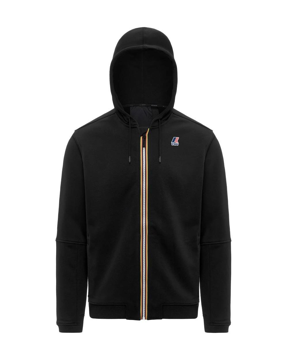 K-WAY Felpa K-WAY uomo K1126HW PROSPER POLY COTTON Nera cotone cappuccio coulisse zip K1126HW USY