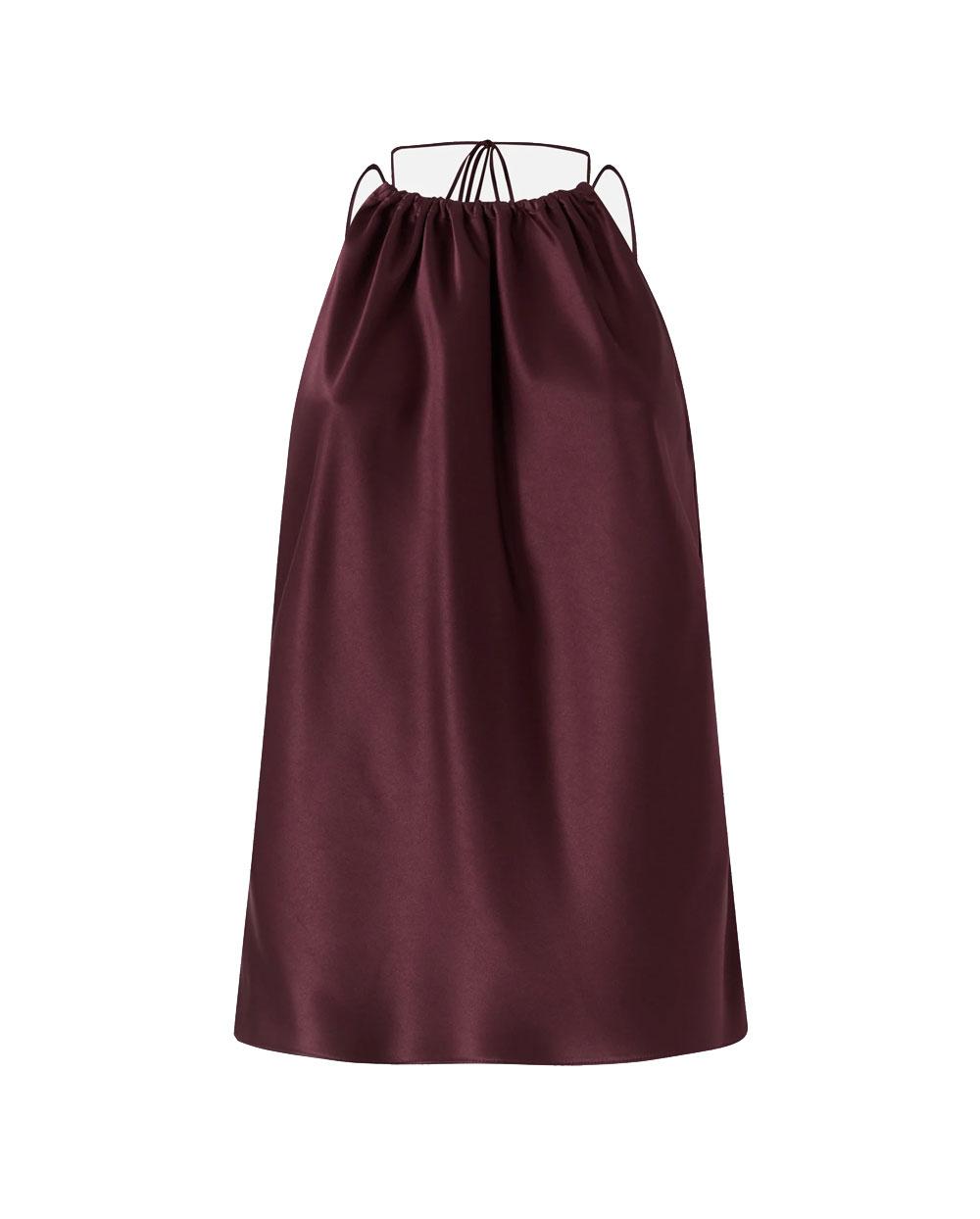 PINKO Top donna Pinko 106621A1Y5 Carota bordeaux satin scollo americana<BR/> 106621A1Y5 R57