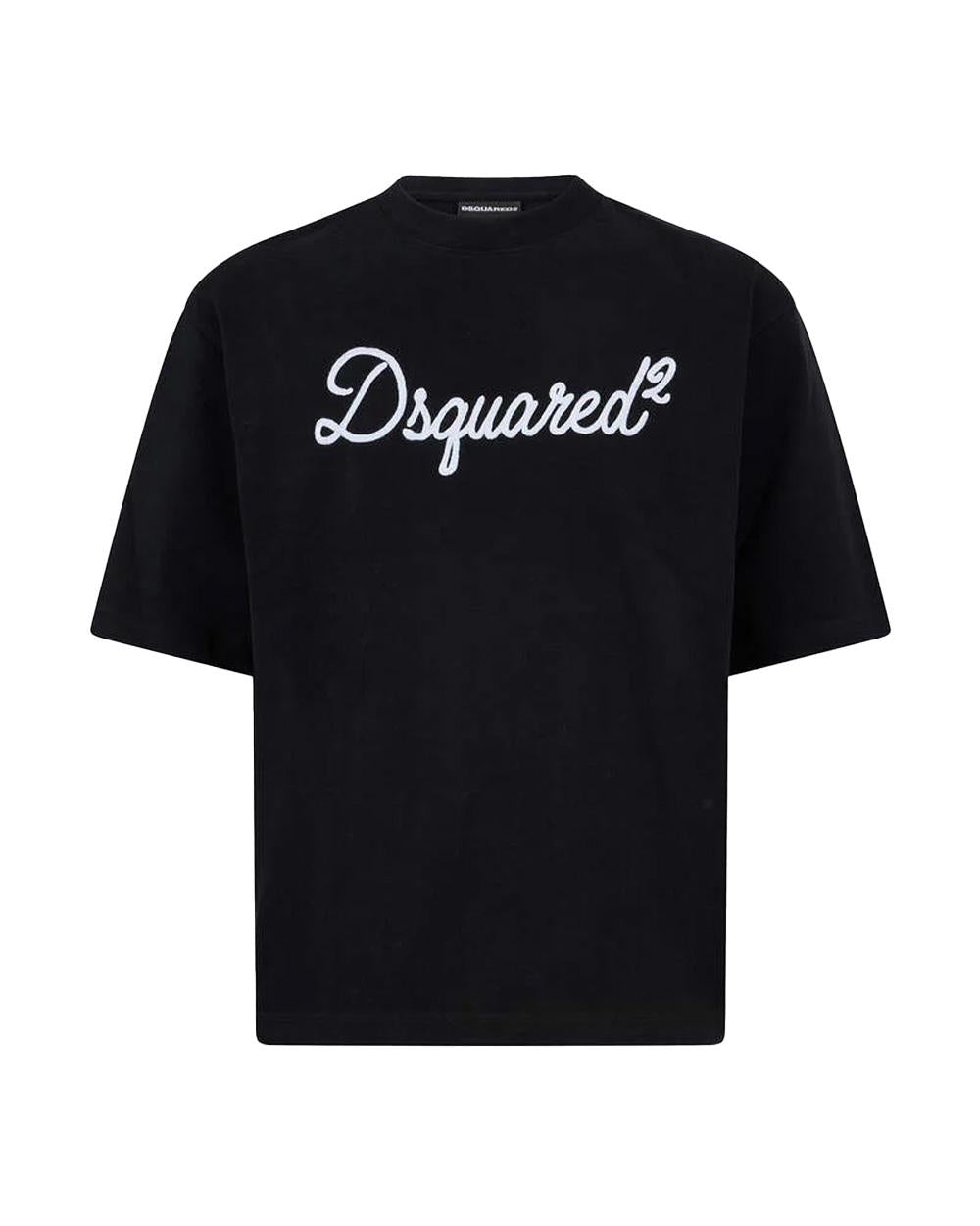 DSQUARED2 T-shirt DSQUARED2 uomo Loose Fit S74GD1524D20106 Nera loose girocollo logo cotone S74GD1524D20106 900