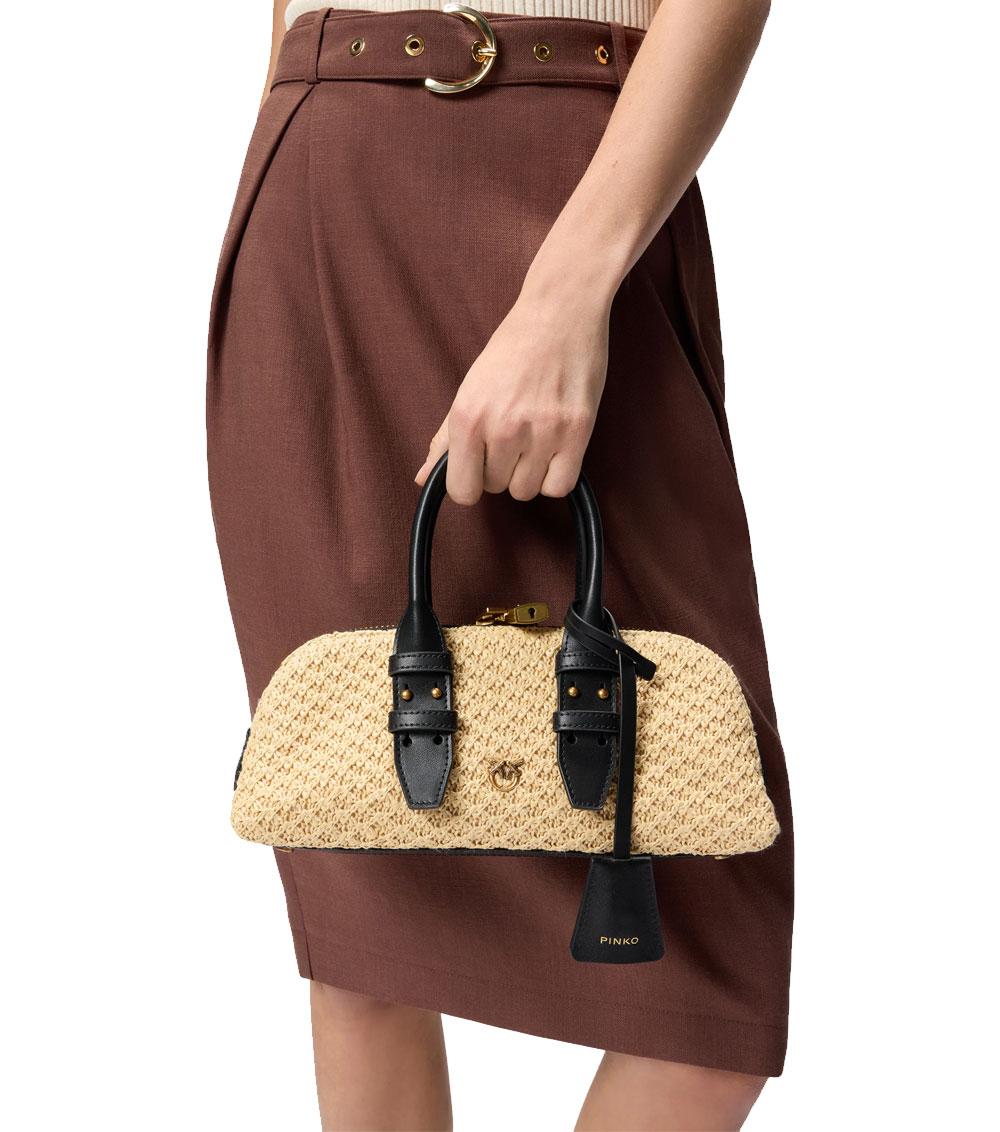 PINKO Borsa Pinko donna 105334A1RL Escape Bag rafia mano beige<BR/> 105334A1RL C24Q