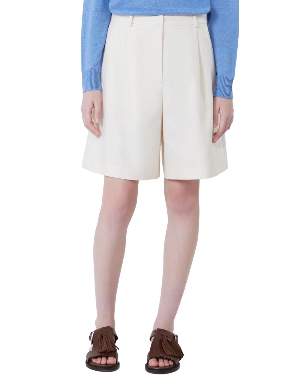 WEEKEND Bermuda WEEKEND donna ECUBA 2615141022600 Bianco regular canvas cotone lino zip tasche passanti pinces 2615141022600 001