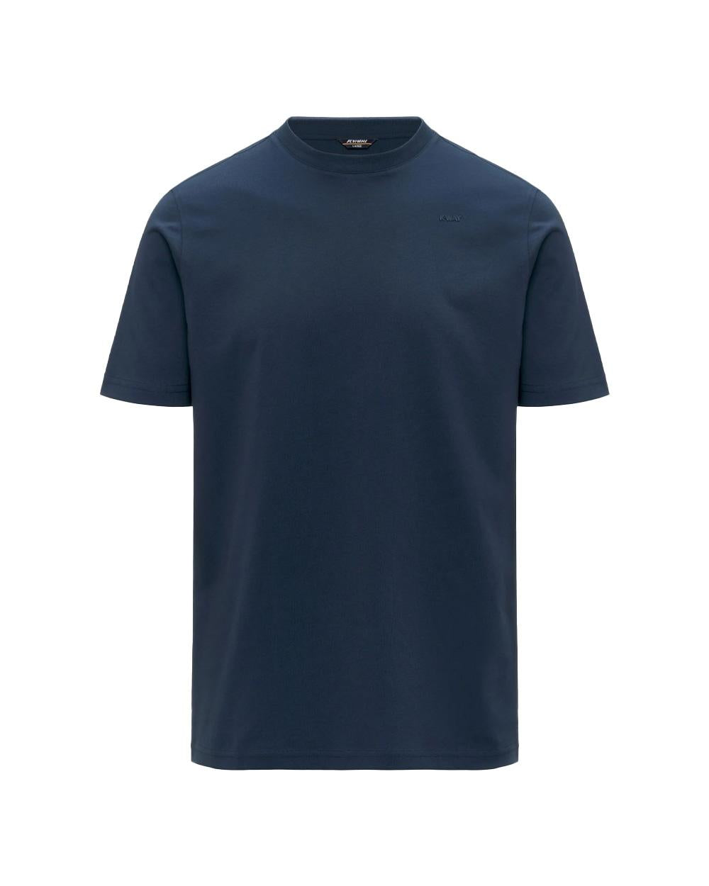 K-WAY T-shirt K-WAY uomo K81489W ODOM JERSEY MICRO LETTERING SLIM Blu cotone girocollo slim K81489W B67