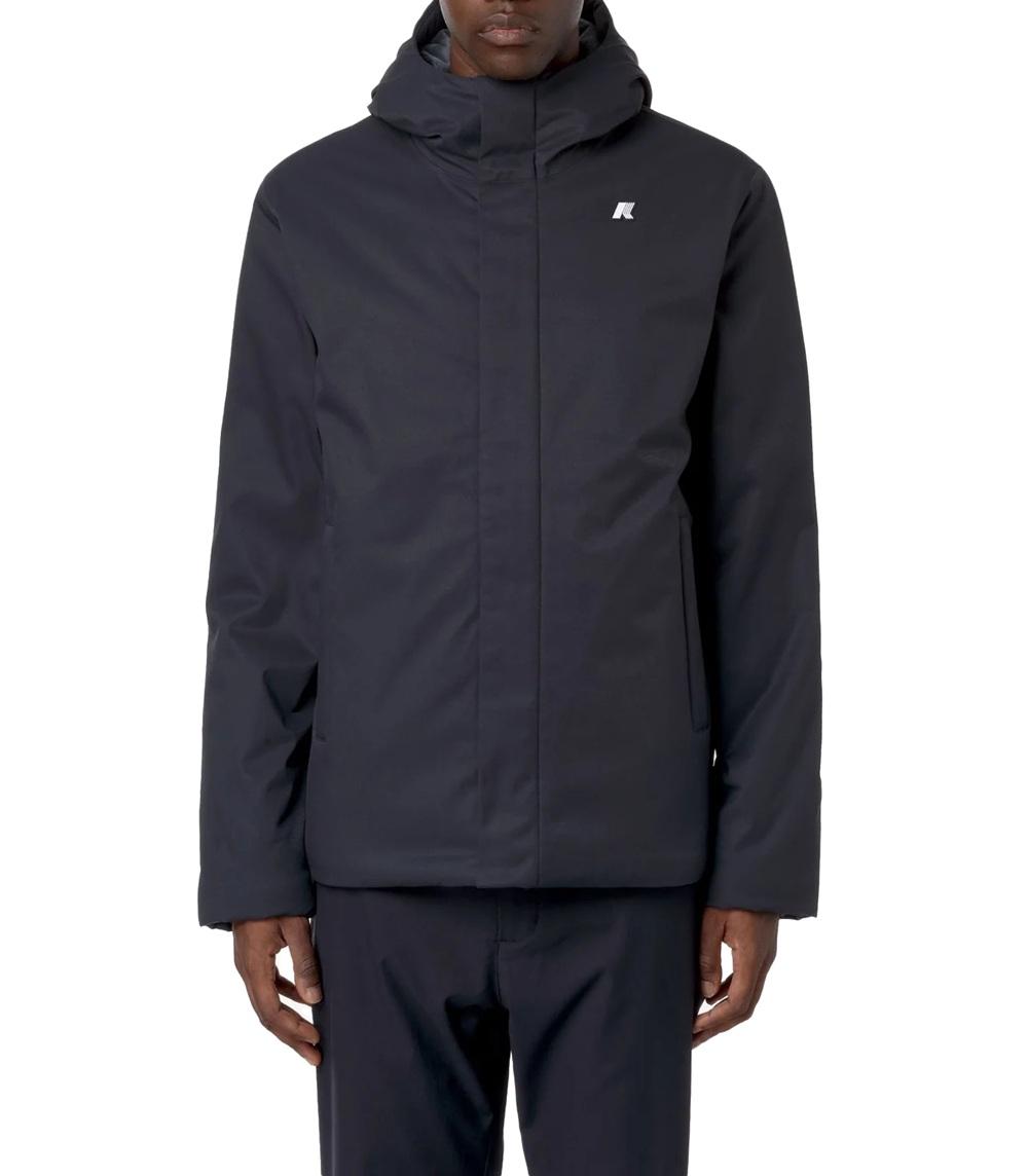 K-WAY Giubbino K-way uomo K8133DWAL9 Jacko Twill Marmotta Blu con cappuccio K8133DW AL9