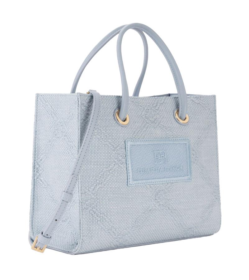 ELISABETTA FRANCHI Borsa Elisabetta Franchi donna BS83A52E2A28 celeste rafia BS83A52E2 A28