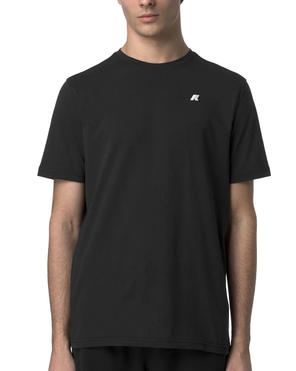 K-WAY T-shirt K-WAY uomo K7125UW ODOM JERSEY SLIM Nero logo silicone maniche corte cotone K7125UW USY