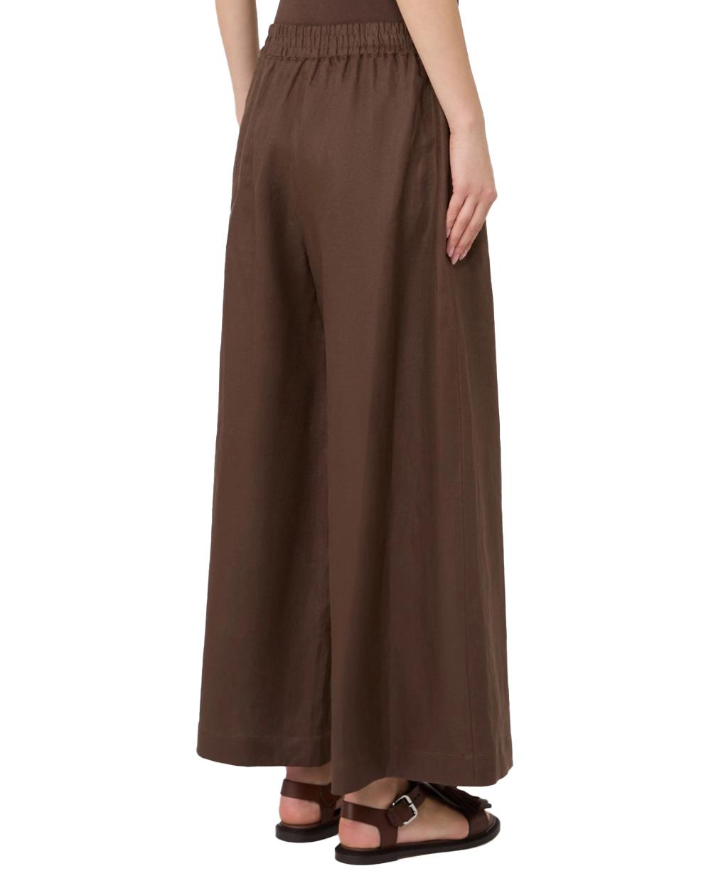 WEEKEND Pantalone WEEKEND donna FELINO 2615131042600 Cioccolato regular gamba larga tasche sfoderato lino<BR/> 2615131042600 037