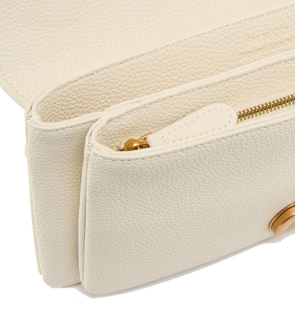 PINKO Borsa Pinko Love One soft mini bianca oro tracolla piccola love birds 104528 A29Q Z14Q