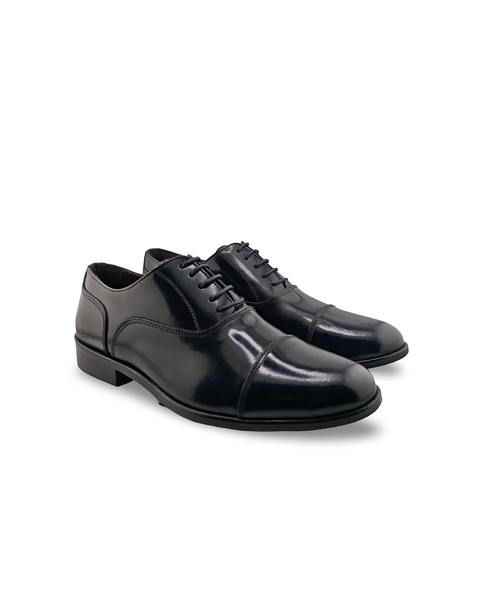 DANIELE ALESSANDRINI Scarpe DANIELE ALESSANDRINI uomo DUEF0003 Blu oxford pelle punta stondata cinque coppie lacci sottili<BR/> DUEF0003 7001