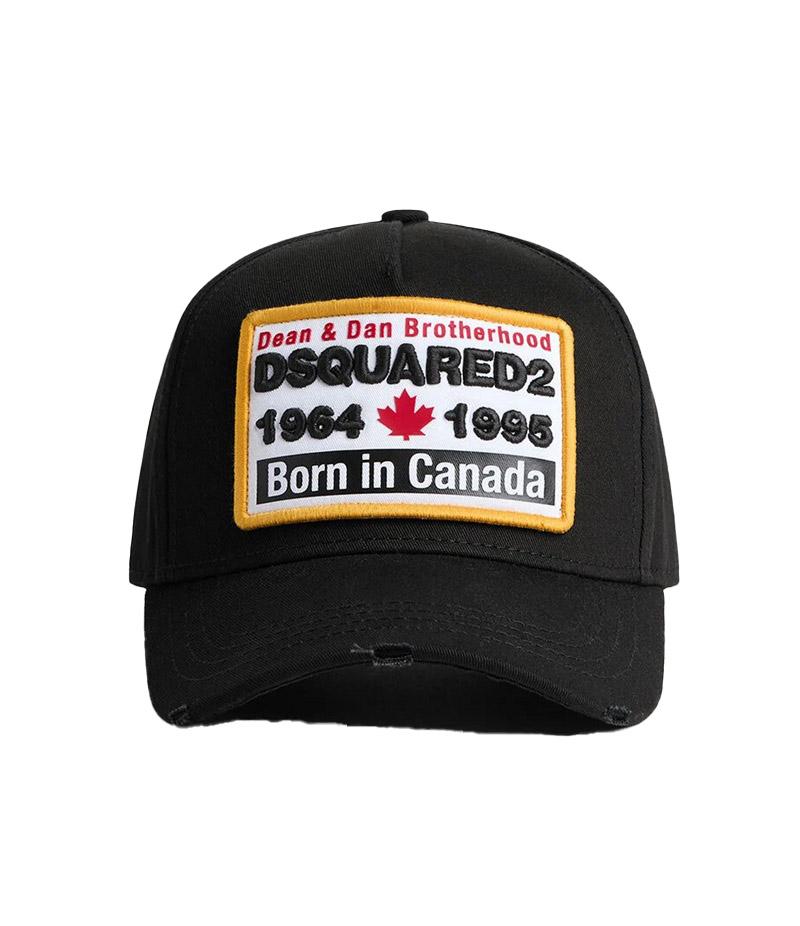 DSQUARED2 Cappello Dsquared2 uomo BCM055205C000012124 nero patch BCM055205C00001 2124