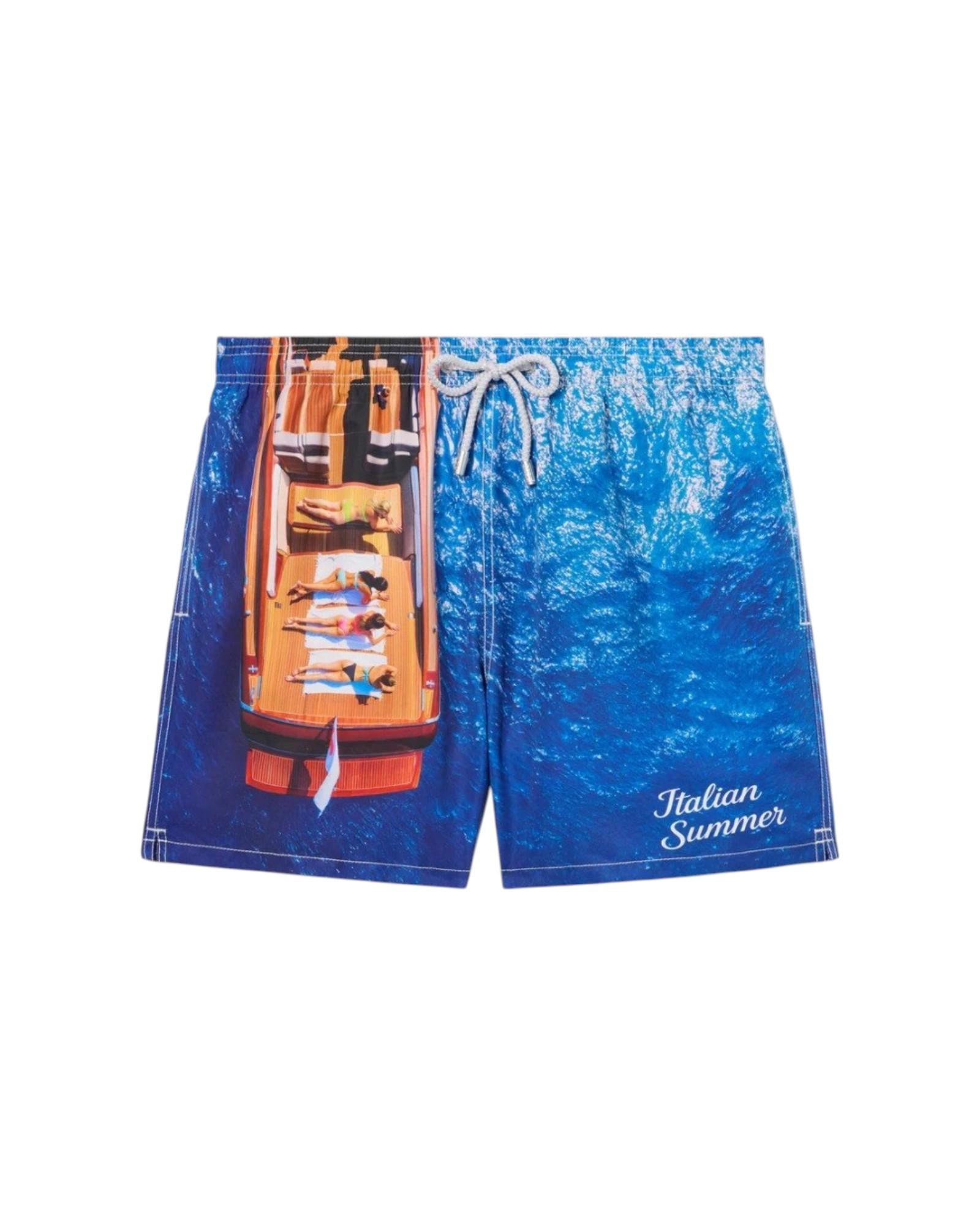 MC2 SAINT BARTH Costume MC2 SAINT BARTH uomo GUS0009 08217L 61 Gustavia Italian Summer Print Boat vintage life Blu Azzurro GUS000908217L 61