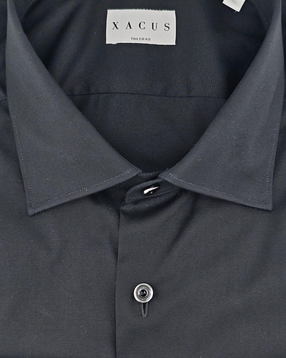 XACUS Camicia XACUS uomo 508ML11718 Nera trama diagonale taglio pulito collo francese 508ML11718 775