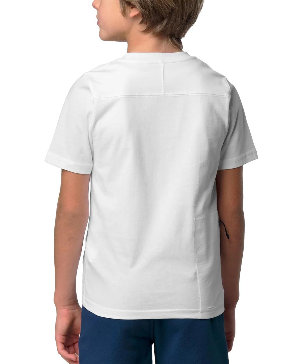 K-WAY T-shirt K-WAY bambino K3148NWR P. LEONIDE COLORFUL SQUARE Bianca girocollo maniche corte stampa grafica K3148NWR 001