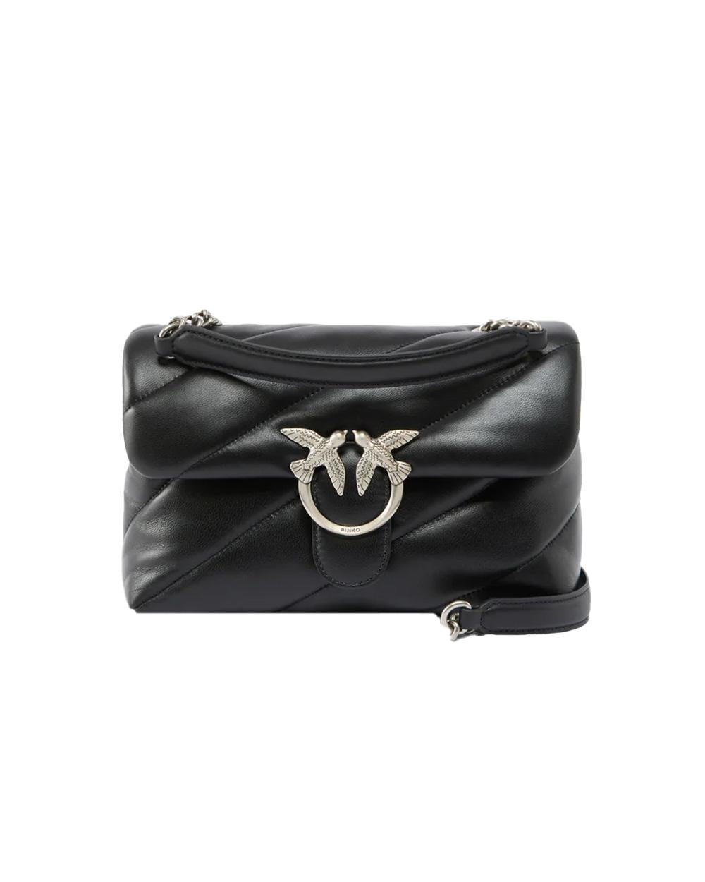 PINKO Borsa PINKO donna CLASSIC LOVE BAG PUFF 100038A0F2 Nera nappa pelle trapuntatura tracolla argento 100038A0F2 Z99O