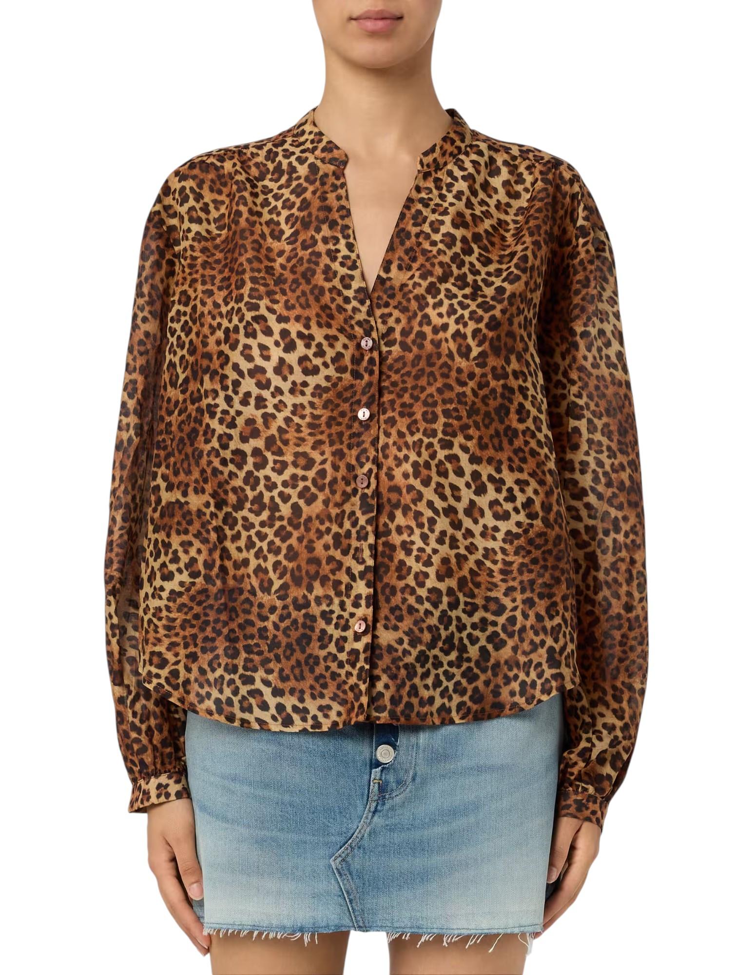 MC2 SAINT BARTH Camicia MC2 SAINT BARTH donna LIO0001 0068L 19 Liona Silk Voile Leopard Caramello Beige Marrone<BR/> LIO00010068L 19