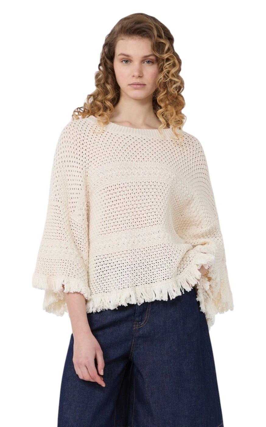 WEEKEND Maglia Weekend donna 2615361092600 001 Palato in filato di cotone Ecru<BR/> 2615361092600 001