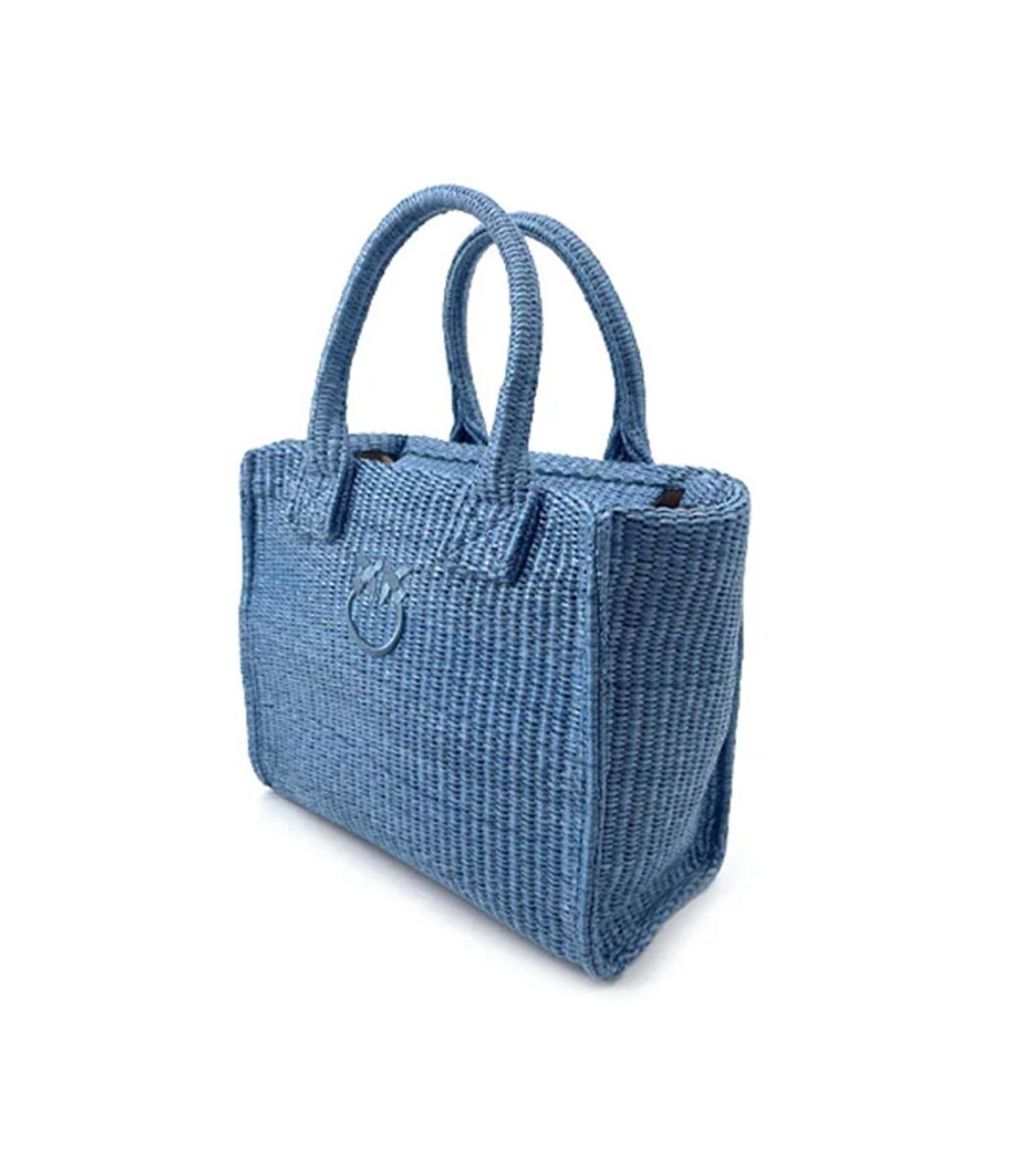 PINKO Borsa Pinko donna 106832A369Y E5Y Beach Shopper Mini Rafia Blu<BR/> 106832A369Y E5Y