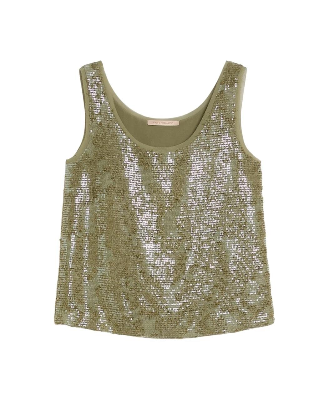 PENNYBLACK Top Pennyblack donna 2611161142200 002 Fibbia con paillettes Verde<BR/> 2611161142200 002